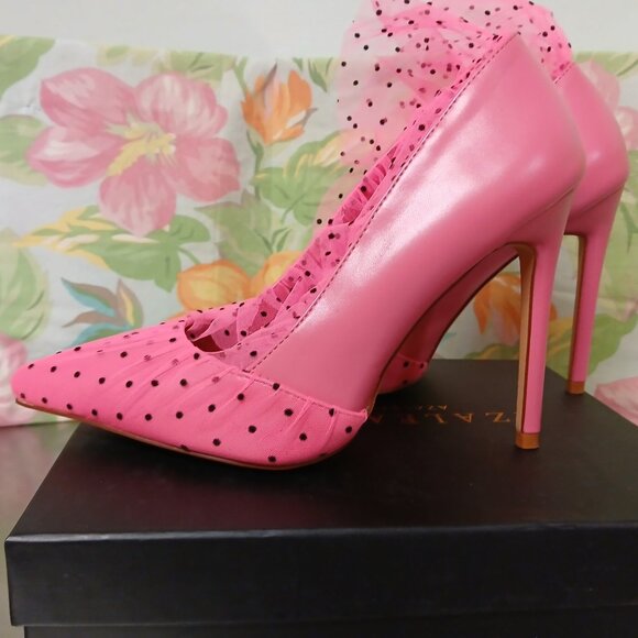 Azalea Wang AKIRA-Discreet Pink- Polka Dot Tulle Skirt - Picture 8 of 16